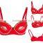 Gold Stud Rivet Spike /Wings Red Steampunk Bralette Top Sexy Club Bra Push Up Exotic Bras For Women Underwear Dancewear Lingerie