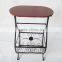 RH-02A Round wood top with metal frame Gramercy Scroll-Design Bathroom table