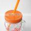 hot sale snowflake surface handling glass cold drink jar with straw
