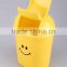 Printed Smiling Face Plastic Trash Can Household Garbage Can/Desktop bin