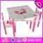 2015 wooden table and chair for kids,study wooden table and chair set for children,hot sale wooden table and chairs toy W08G127