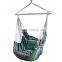 Green and Grey Stripe Polyester Hanging Hammock Chair with Cushion