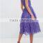 China Latest clothing OEM Lace Pinny Scallop Margin Prom Midi Fashion Dress