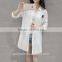 Oversized Ladies Sheer Cotton Designer Shirts Fashion Side Slits Ladies Long Shirts