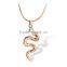 diy double snake pendant charm necklaces handmade pu leather mens snake necklaces for couple gifts