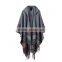 Korean style 2017 new year female scarf coloful stripes jacquard 100%ACRYLIC material 130*150cm women travel cappa