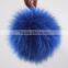 Myfur Beige Color Real Fox Fur Pom Pom Wholesale Detachable Hat Accessory