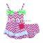 red and white wave stripe outfits baby girls romper sets sleeveless summer bow clothes