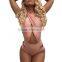 B40263A Women sexy swimwears hollowed halter jumpsuits
