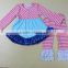 Long sleeves baby girl stripes spring clothes set made in China