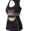 High end OEM quality lady black skeleton rock T-shirt