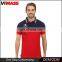 New design hot selling in alibaba china red and dark blue custom mens polo collar striped t shirt