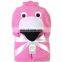 Hot Sale 100% Organic Cotton Pink Flamingo Baby Hooded Towel With Animal Face Design