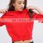 Fashion Sexy Mesh Long Sleeve Wholesale Women Crop Tops Custom Cheerleading Uniform Tops