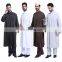 Muslim mens plain thawb Islam man clothing long sleeve Thobe men's Kaftan Turkish clothes