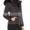 black fur trimmed parka detachable hood women clothing leather jacket with fur collar