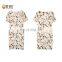 Sleeveless picture print pleated dresses , short design straight dresses for ladies