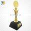 bud shaped high quality custom gold plating trophy with wooden base