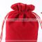 10pcs/lot 10x33cm Black/Red/Grey Round Bottom Velvet Bags & Pouches Big Drawstring Gift Bag Wine Bottle Packaging Bags