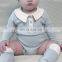 INS Baby Cute Doll Collar One-Piece One Hundred Days Gentle Lady's Romper Clothes Hang Strip Color-blocking Outing Clothes