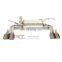 super racing tailpipe exhaust system for JEEP valve exhaust cat back with quad double tip