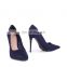 Color Design Ladies Pointed Court High Heels Sandals Shoes Women Latest Function Shoe Navy Suede High (5cm-8cm) Spike Heels PU