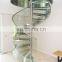 House used design stainless steel glass spiral staircase cost