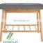 New product natural style bamboo shoe rack bench with cloth cushion seat shoe store bench