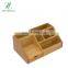 Modern office supplies desk organizer bamboo office stationery pen business card holder with drawer