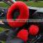 RTS Autoaby 3PCS Fur for Women Girl Auto Plush Warm Fluffy Fuzzy Interior Accessories Universal Winter Steering Wheel Cover