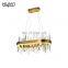 HUAYI Modern Indoor Lobby Decoration Pendant Lighting Hotel Luxury K9 Crystal Chandelier