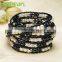 Topearl Jewelry Freshwater Pearl Woven Leather Wrap Bracelet for Women CLL133