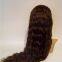Midium Brown/ Transparent Full Lace Water Wavy Human Hair Wig