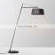 American Black Fishing Standing Lamp Iron Indoor Fabric Shade Floor Lighting For Living Room Decoration