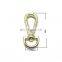 35mm Gold D Ring Small Key Hook For Key Chain