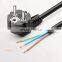 High quality power cord plug retractable extension 3 pin ac power cord cable eu computer power cord