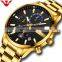 NIBOSI Men Watch Top Brand Luxury Sports Quartz Mens Watches Full Steel Waterproof Chronograph Wristwatch Men Relogio Masculino