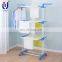 Heavy duty portable plastic garment rack clothes rail with wheels