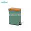 Entry-level basic 6L stainless steel rectangular pedal bin bamboo lid soft close inner bucket home bathroom kitchen trash bin