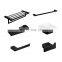 Square Bathroom Design Zinc alloy wall mounted Black Bathroom Accessories Set
