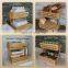 Bamboo Wood Fruit Basket Holder Vegetable Bread Storage Stand Kitchen 2 Tier Wooden Produce Standing Organizer