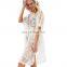 2021 New Arrived Beach Cover Up Embroidery Bathing Suit Sundress Ruffle Hem Swimsuit Cover Up