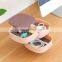 Rotating Elegant Luxury Portable Bracelet Modern Small Mirror Pink Storage Plastic Box Jewelry Travel Organizer