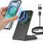 2 in 1 Wireless Charging Stand Strong Magnetic Holder 15W Quick Fast Charging USB Type C Desktop Stand Holder Station