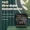 New Touch TWS Mirror Headphone Sports Games Long Battery Life Digital LED Display Earbuds Pro22 Wireless Earphone