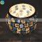 Colored Handmade Round Crackle Mosaic Glass Candle Holders Vintage Candle Jars Quality Choice Supplier's Choice