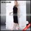 2015 lastest fashion solid sleeveless black voile casual factory price summer velvet dresses