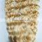 European blonde 613 color virgin deep wave curl hair extension weft