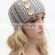 Wholesale Fashion Newest Crochet Patterns Girls Hair Accessories Button Knitted Headband