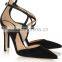 Private Label Women High Heel Shoes Designer Shoes Ankle Accross Strap Women Famous Brands Pointed Toe Heel Pumps Woman